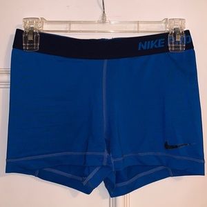 Blue Nike Pro 3” Shorts. Size S.